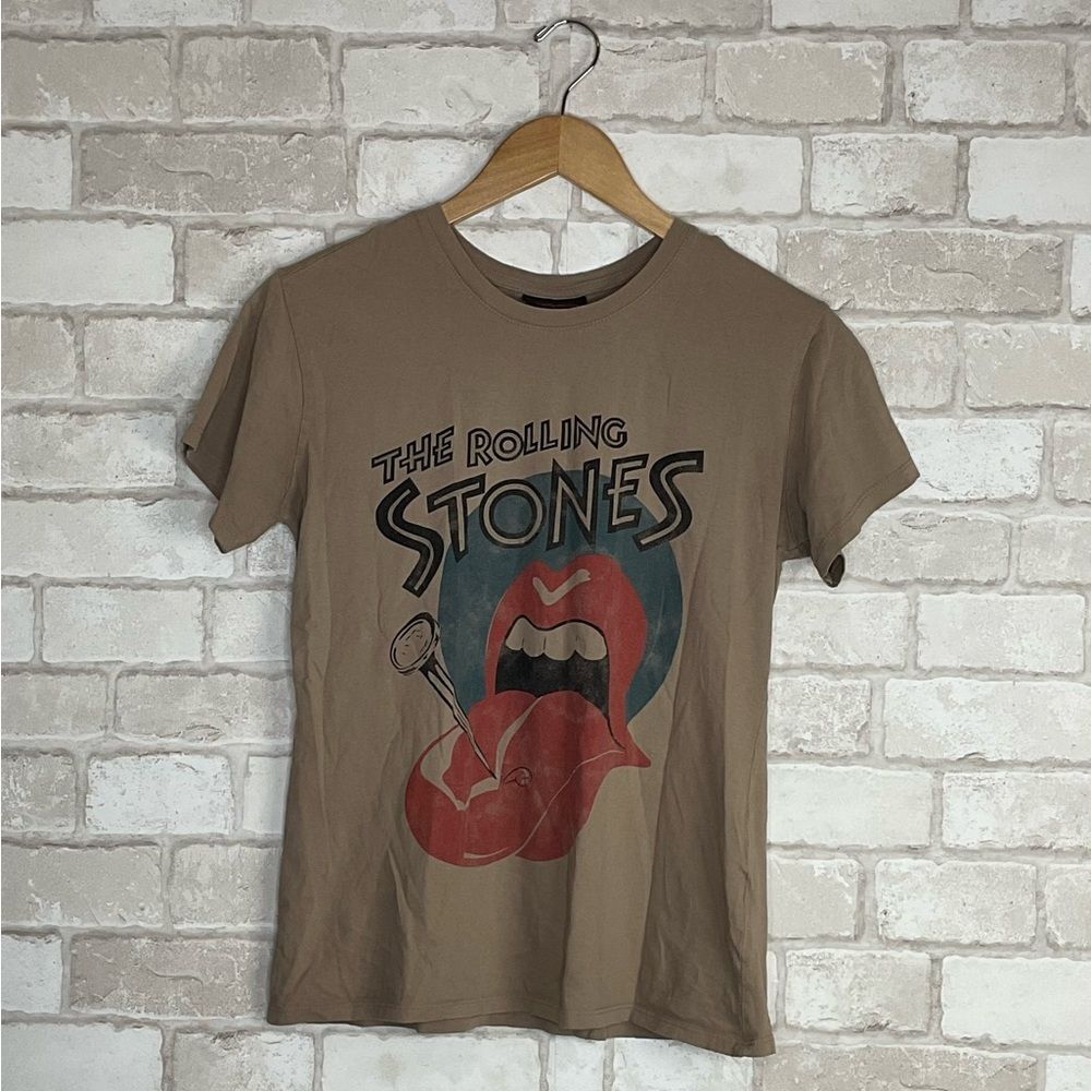 The Rolling Stones Tan Graphic Tee Size S